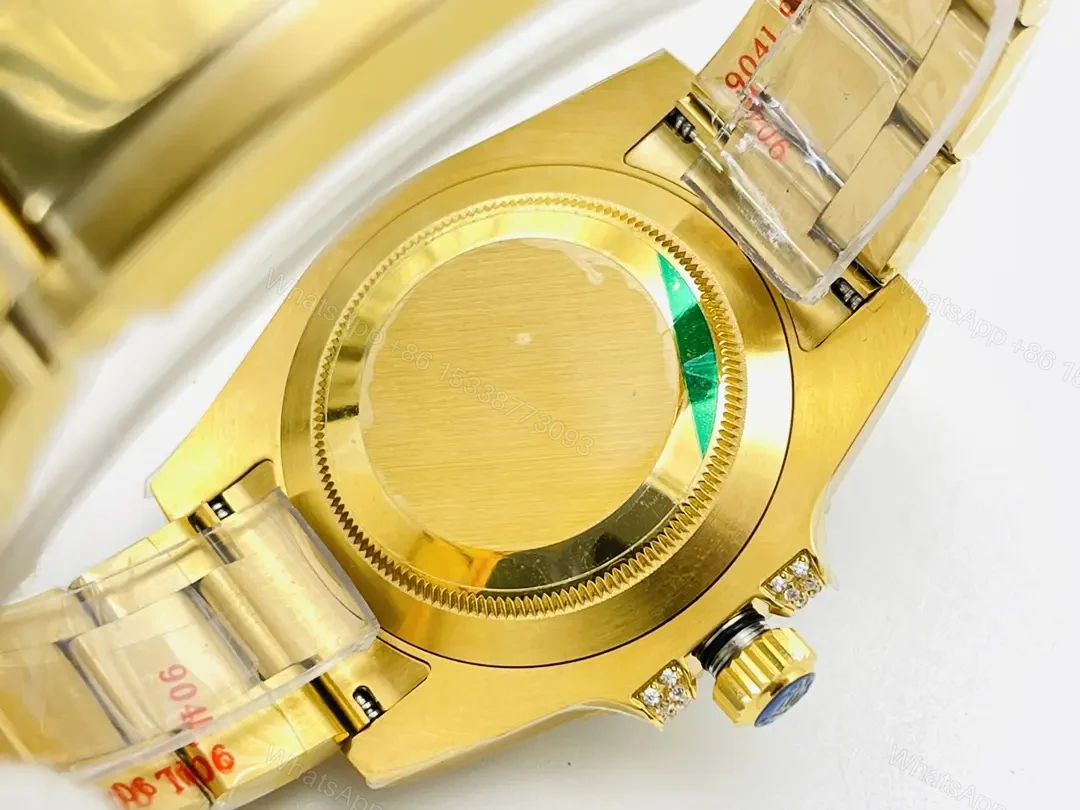 View 6 of Rolex Submariner Yellow Gold Green Black Bezel Paved Diamond Oyster Bracelet 40mm RLX-SUB-YG-GRNBLK-PAV40-OYS