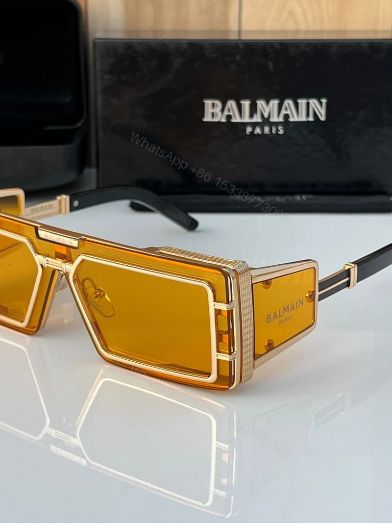 View 5 of First Copy Balmain Gold Yellow Sunglasses