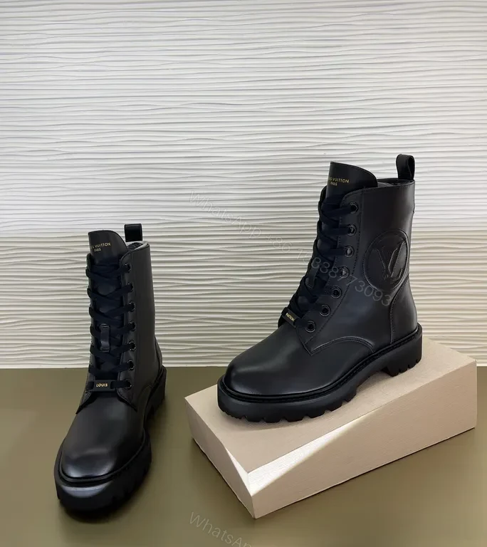 View 2 of Urban-Polished Leather Boots with LV Detail and All-Day Comfort