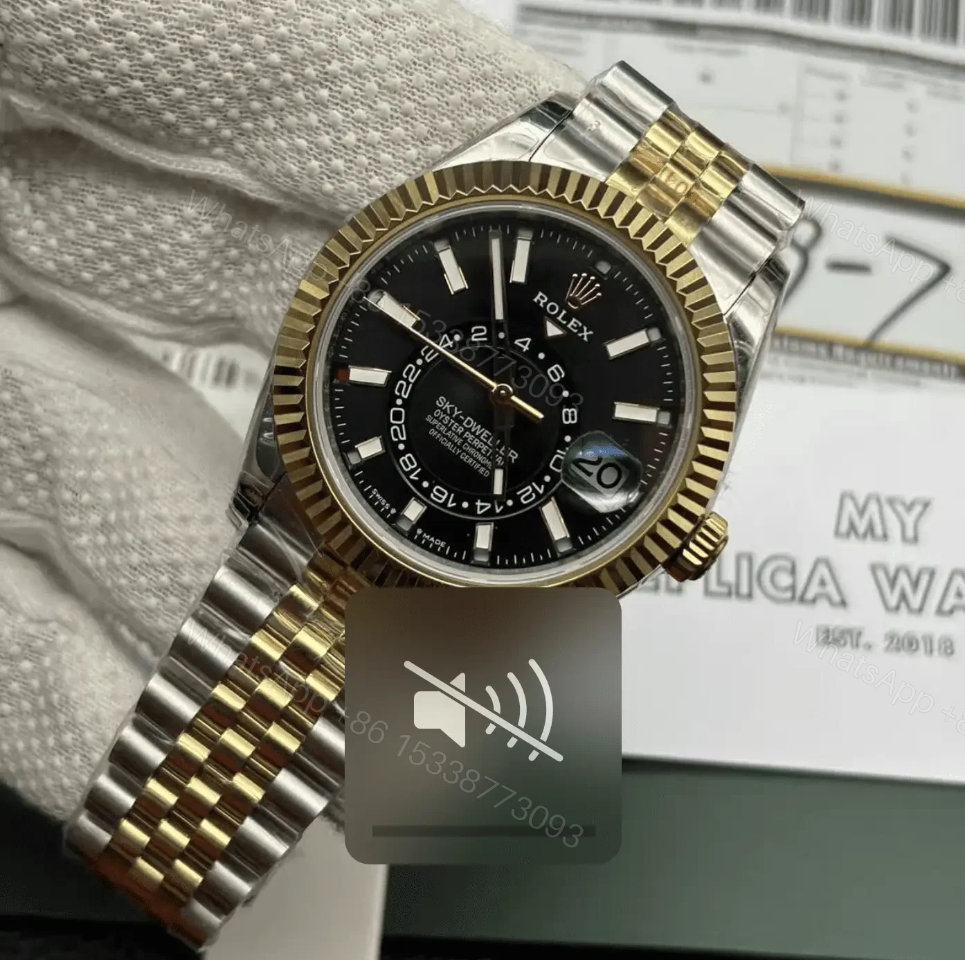 View 8 of Superclone Rolex Sky-Dweller Bright black Dial 336933 Jubilee