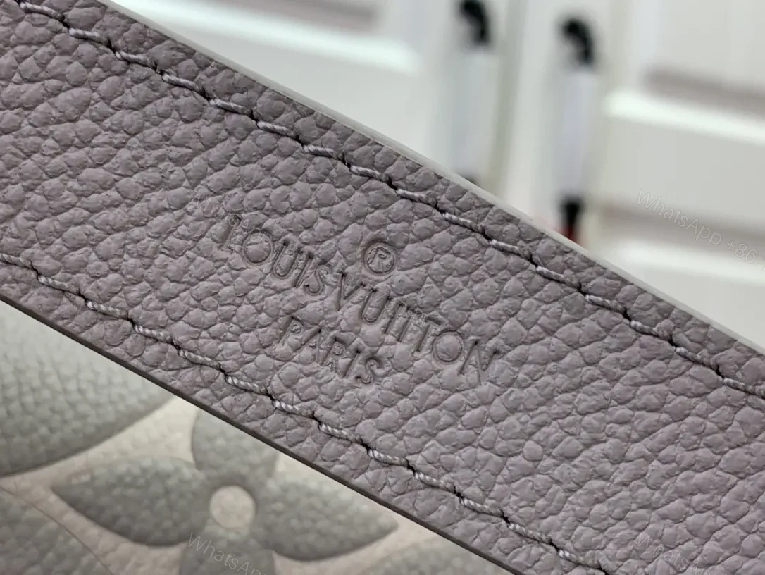 View 9 of Soft Gray Pebble Leather Monogram Flap Bag - Everyday Luxe