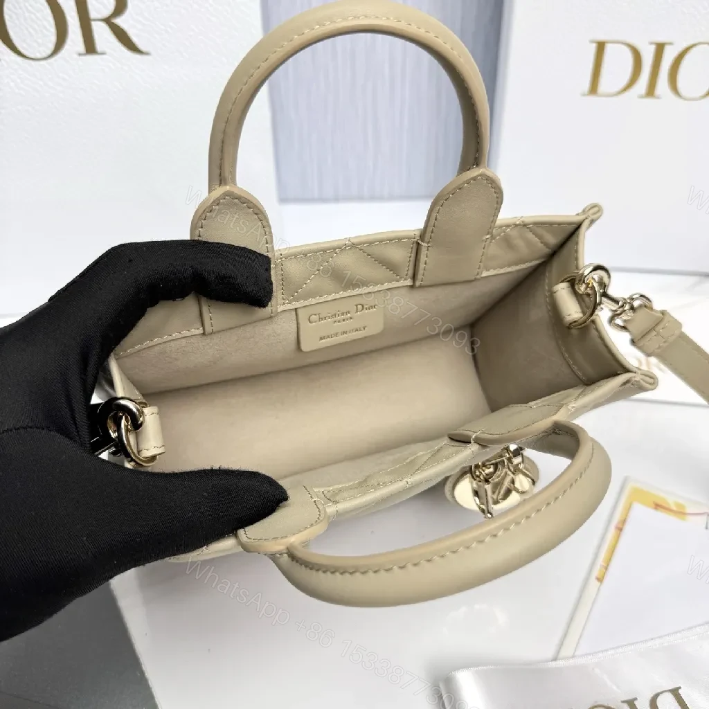 View 8 of Quilted Mini Satchel: Neutral Beige, Crossbody Charm