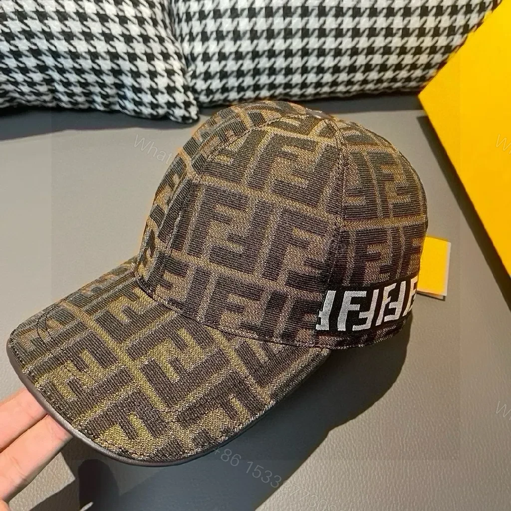 View 8 of Geometric Fendi-Style Cap: Patterned Logo Mesh Cap