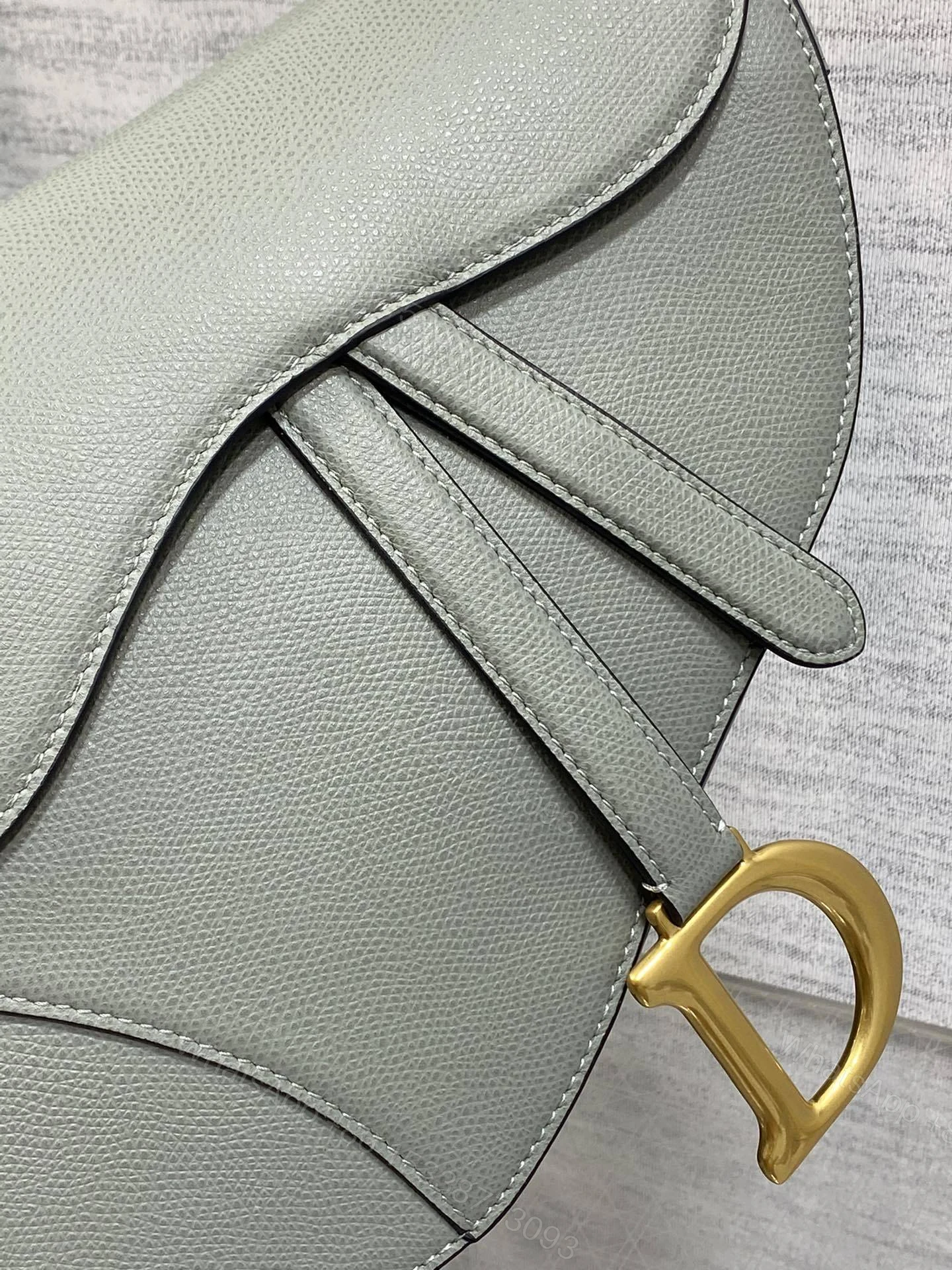 View 2 of Dior Saddle Bag in Stone Gray Gold Hardware