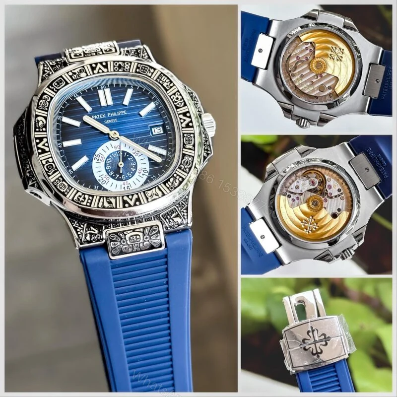 View 3 of Patek Philippe Nautilus Chronograph 42mm Blue Dial Automatic