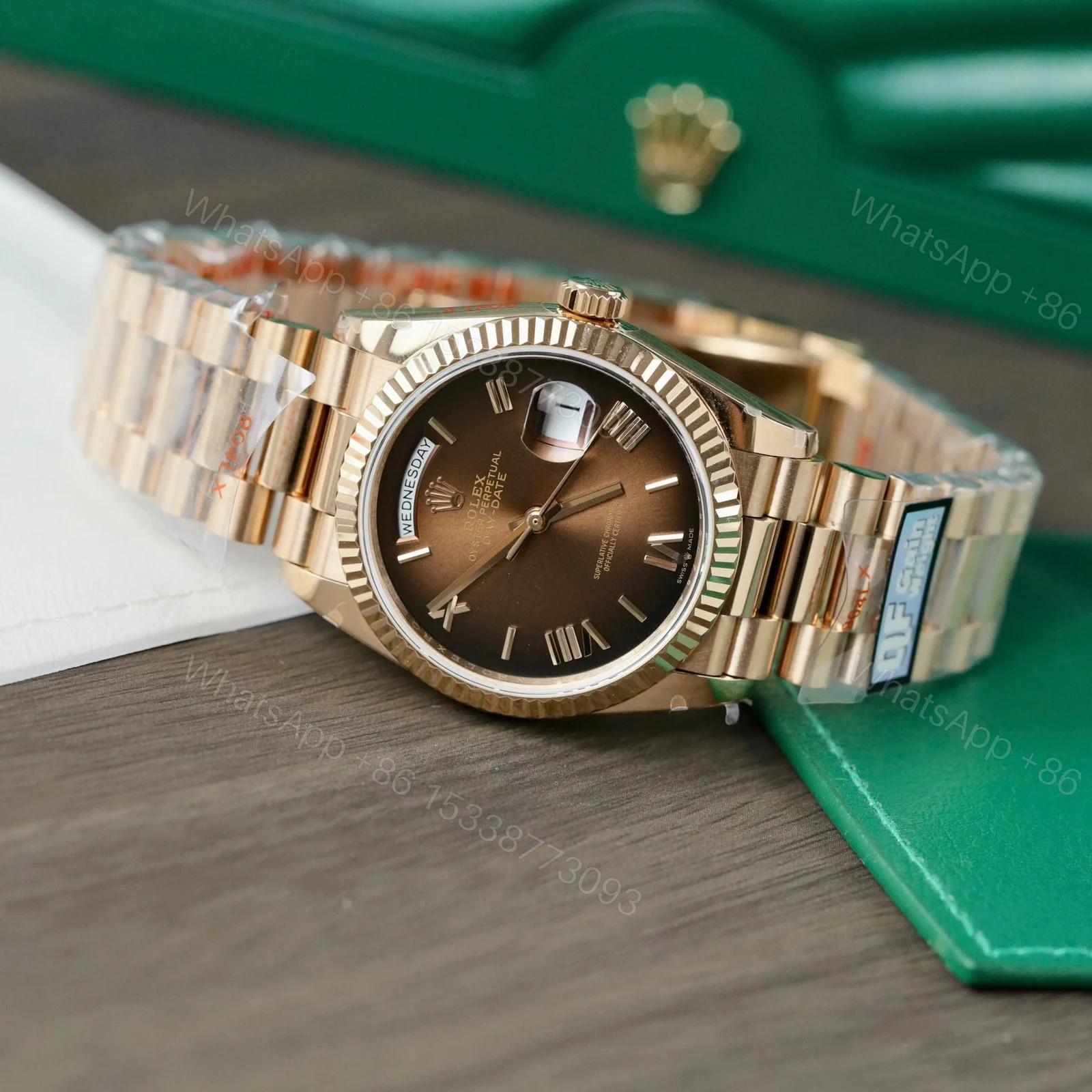 View 4 of Superclone Rolex Day-Date Brown Ombré Dial 128235-0075 36 mm