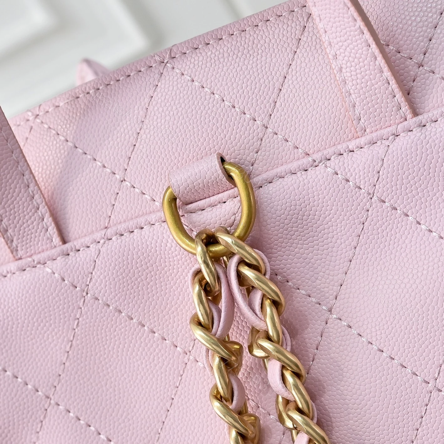 View 7 of Chanel 25 Medium Size Backpack Grain Effect And Gold Metal Pink 23Cm