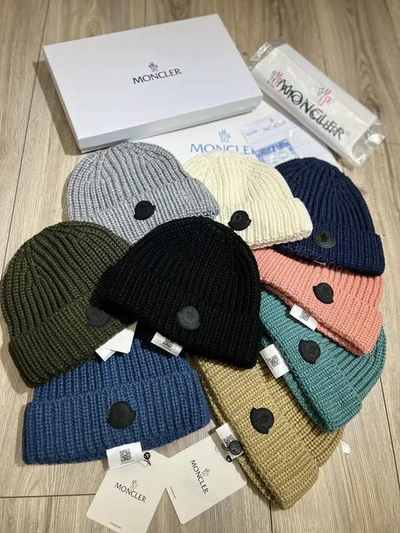 View 6 of Premium Knit Beanies: Wool-Blend, Moncler Badge, 4 Colors, Set