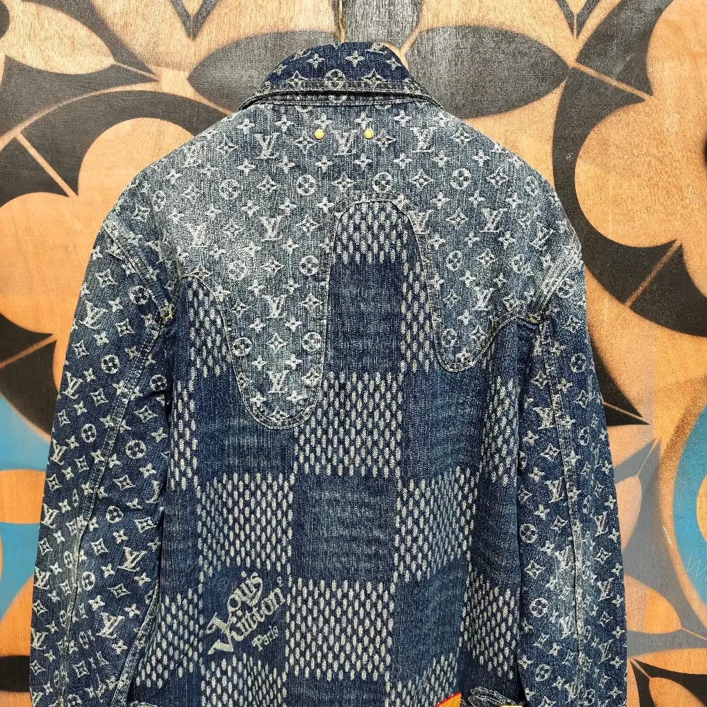 View 9 of Denim Patchwork Jacket: Monogram Texture, Everyday Luxe