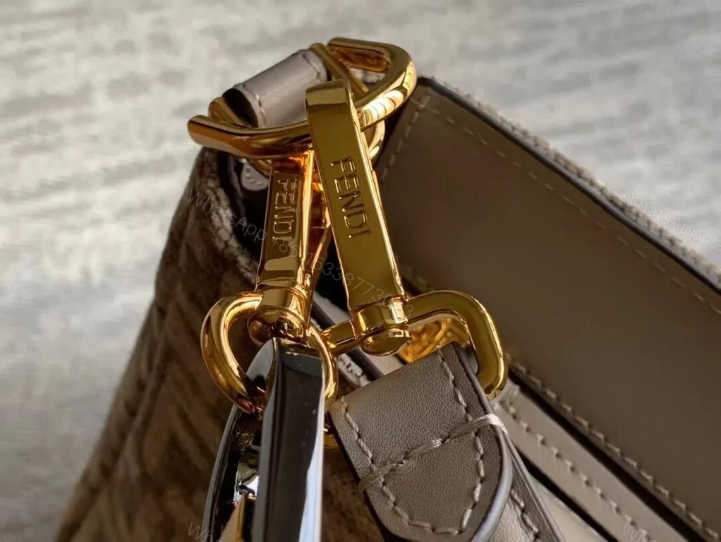 View 3 of Patterned Satchel with Signature Fendi Hardware - All-Day Luxury Bag