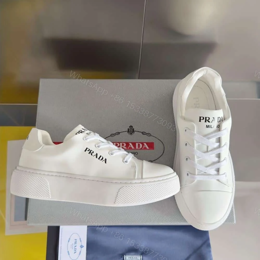 PRADA MACRO RE-NYLON AND BRUSHED LEATHER SNEAKERS – PRD064 — view 1