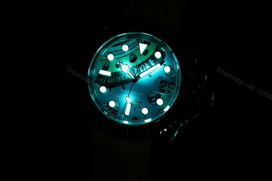 View 7 of Premium Rolex Submariner Labubu Rainbow replica 40MM White Rubber Strap Edition RG-SUB-LABUBU-RAINBOW-WHITE-RUBBER-40