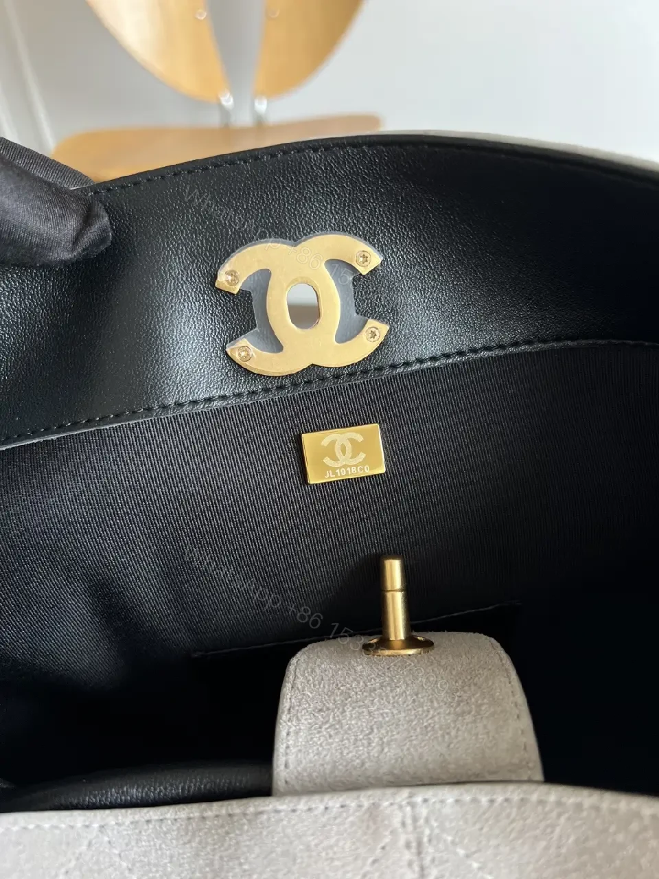 View 12 of Two-Tone Quilted Tote: Convertible Chain Handle, Subtle Glam