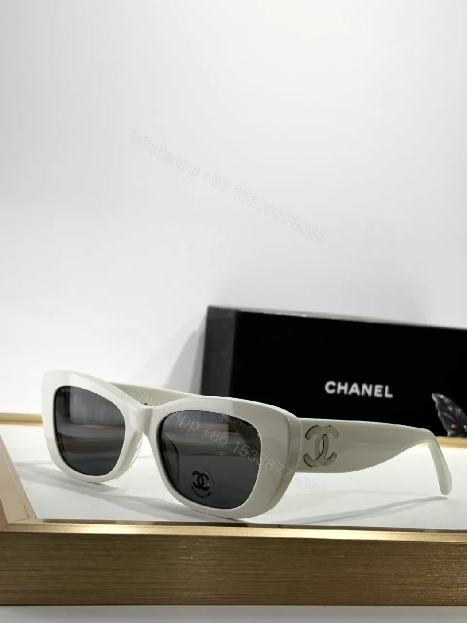 View 6 of Black Frame Sunglasses – Premium Acetate, Oversized Shield Lenses