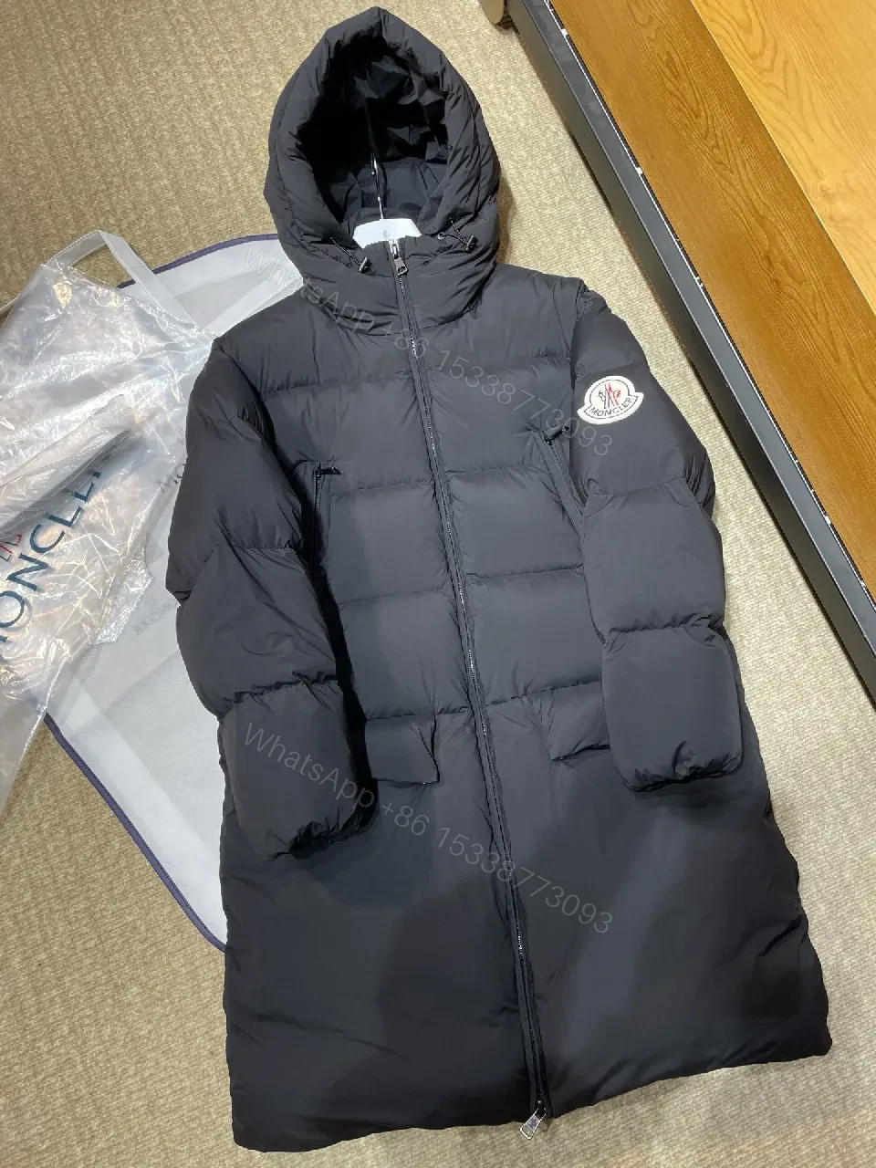 View 2 of Padded Down Coat: Luxe Quilted, Windproof Warmth, Black