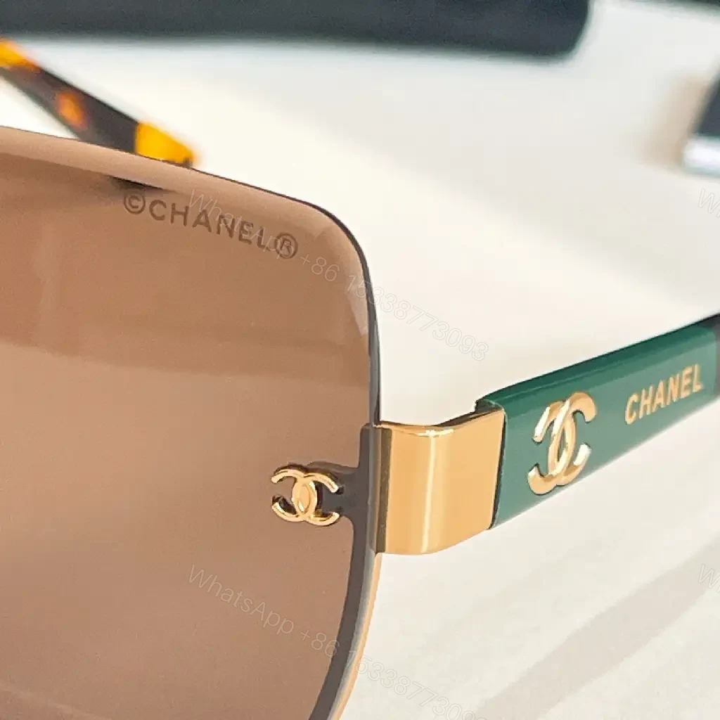 View 3 of Square-Frame Shine Sunglasses: Gold-Tone, Gradient Lenses, Luxe Style