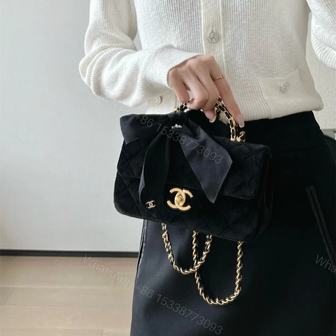 View 25 of 高仿Chanel*25K系列AS5875蝴蝶結絲絨單肩包Mini免檢版