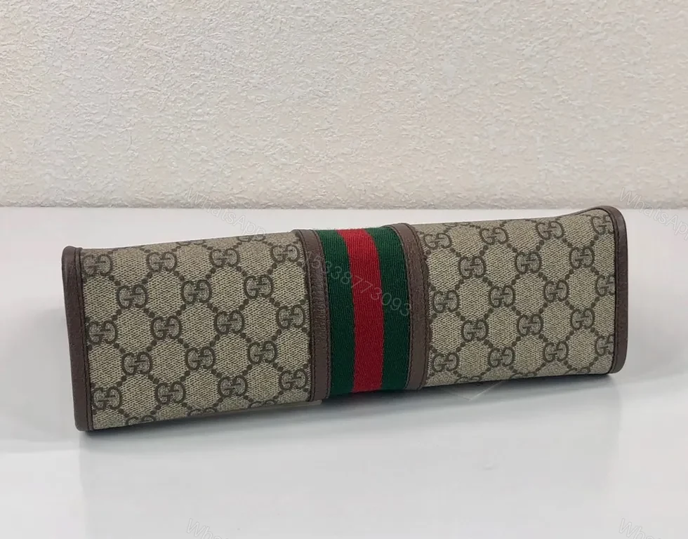 View 7 of Chic GG Supreme Clutch with Web Stripe - Wallet-style Executive Bag