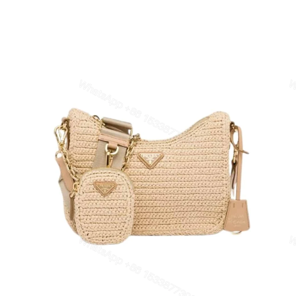 Prada Re-Edition 2005 Raffia Bag Tan — view 1