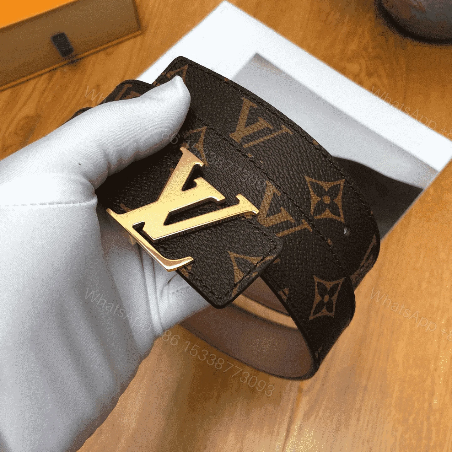View 2 of LOUIS VUITTON BELT LV INITIALES REVERSIBLE MONOGRAM ROSE POUDRE – B33