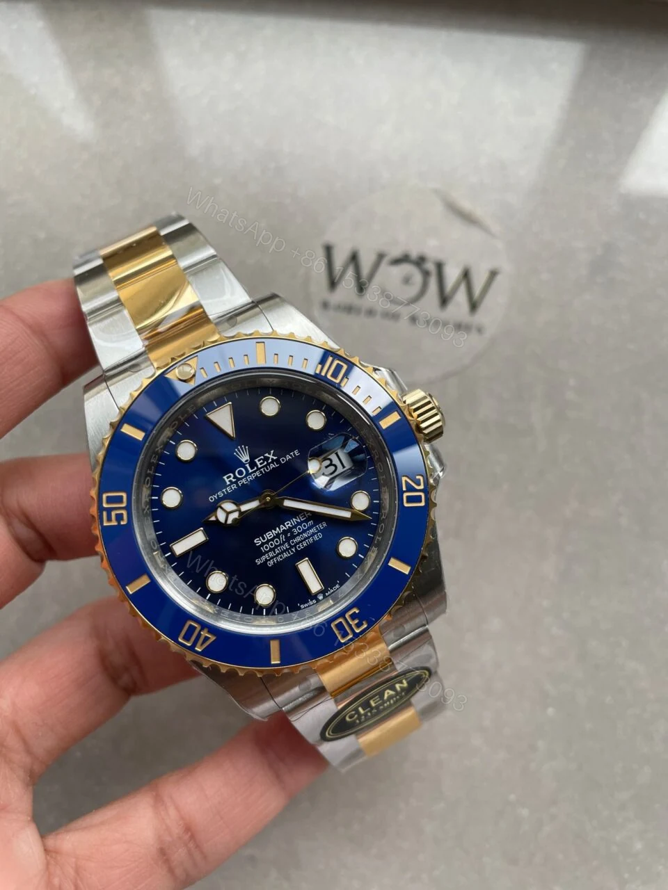 CLEAN FACTORY 1:1 Rolex Submariner 116613LB Bluesy 904L YG/SS Blue Dial VR3235 — view 1