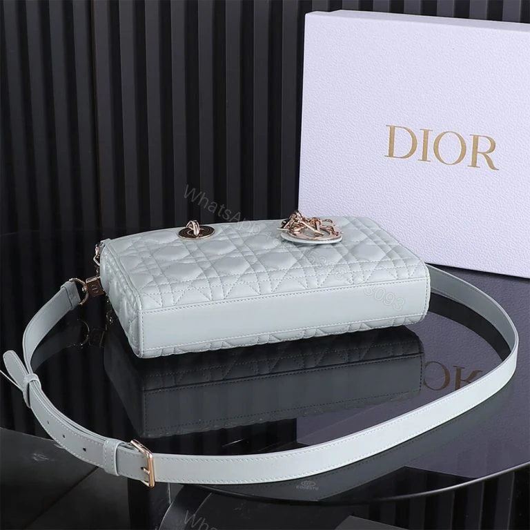 View 4 of Dior Medium Blue Lady D-Joy Bag(
