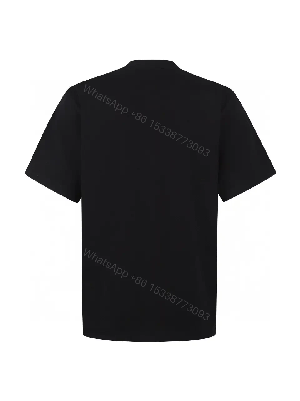View 4 of Black Cotton Logo Tee: Subtle Crest, Everyday Luxe Top