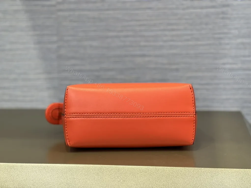 View 7 of Coral Mini Luxe Tote: Sculpted Logo, Gold Hardware