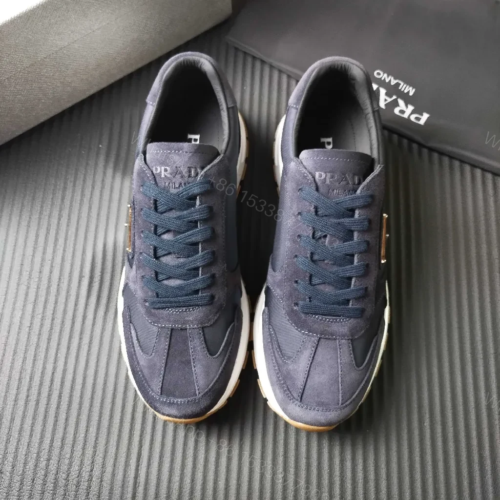 View 9 of Navy Suede Leather High-Top Sneaker with Premium Comfort