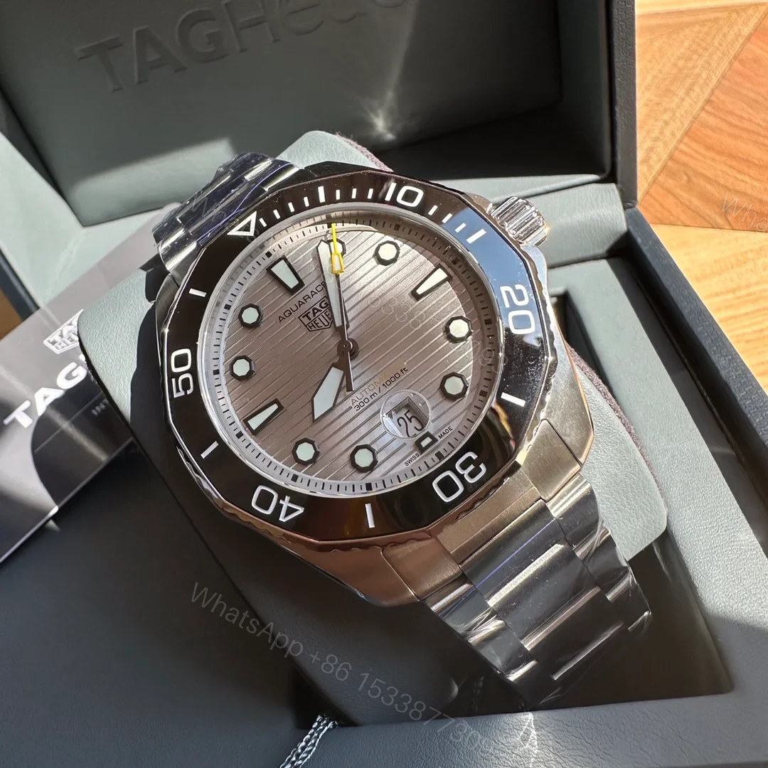 View 2 of TAG Heuer Aquaracer Nightdiver Automatic Watch 43MM DLC Blue Dial Black Ceramic Bezel Premium Edition TAG-AQUA-ND-BLU-43