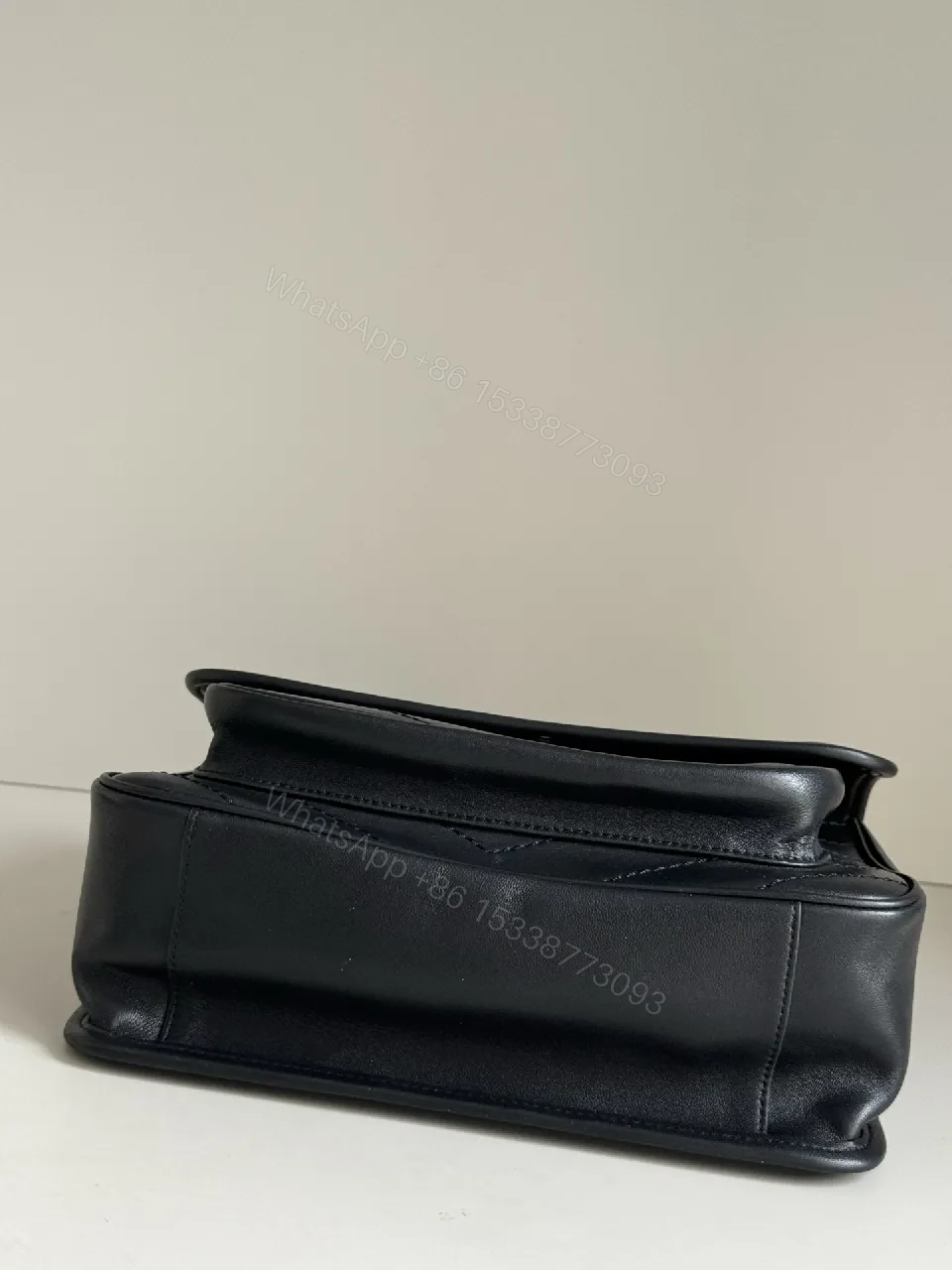 View 4 of Quilted Leather Crossbody Bag, Classic Black, Minimalist Luxe