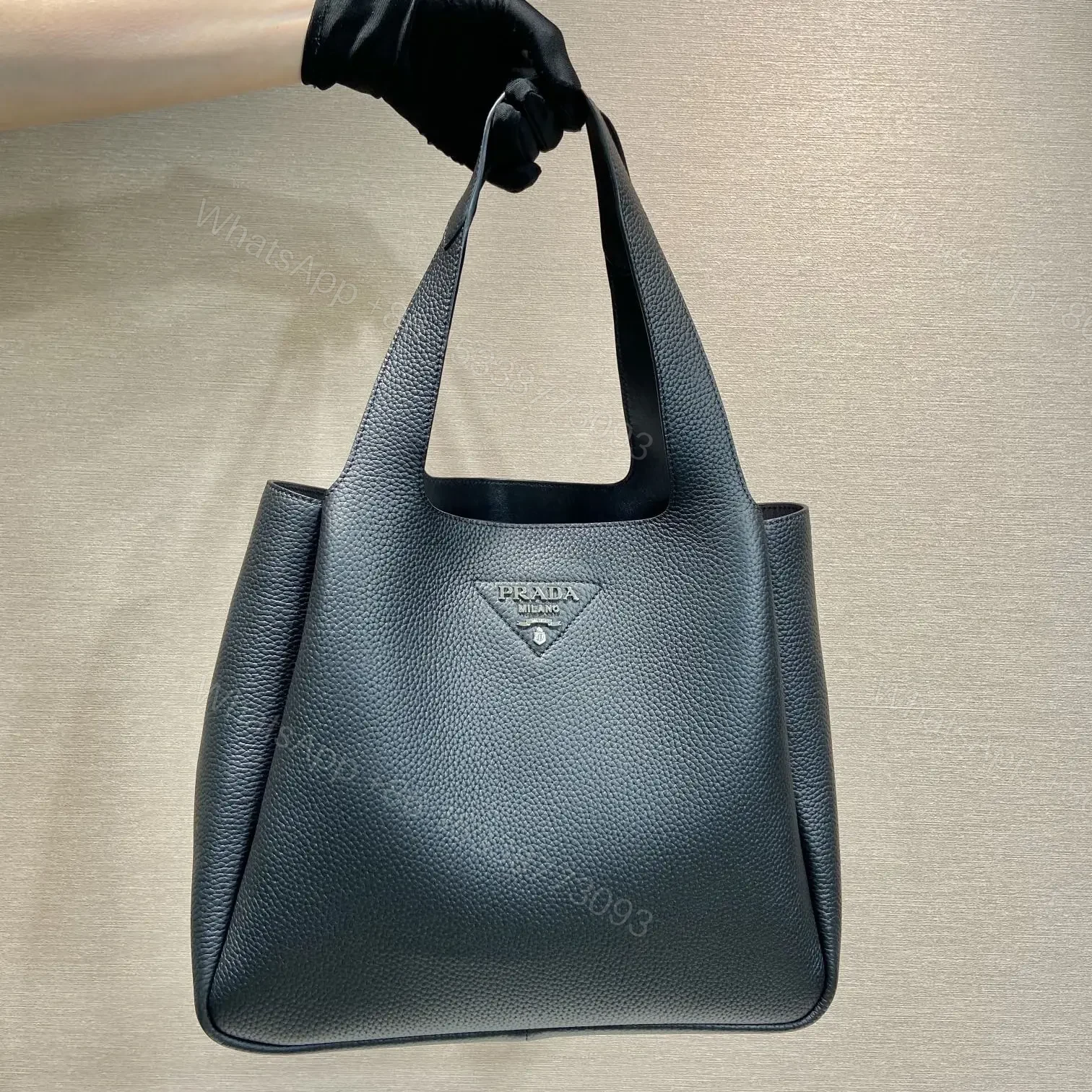 View 10 of 高仿Prada*Tote系列菜籃子1BG338大號黑色免檢版