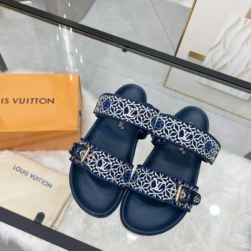 View 5 of LOUIS VUITTON BOM DIA FLAT COMFORT MULE NAVY BLUE 1AHMC7