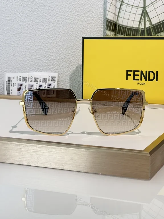 View 7 of Bold Pattern Luxury Sunglasses: Fendi-Inspired GoldFrames