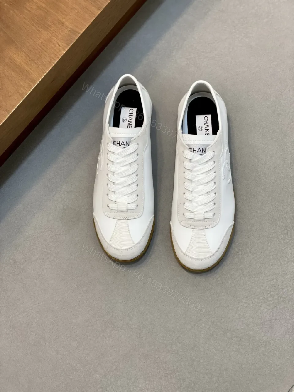 Minimalist White Leather Sneakers, Subtle Detail, Everyday Luxury Shoes — view 1
