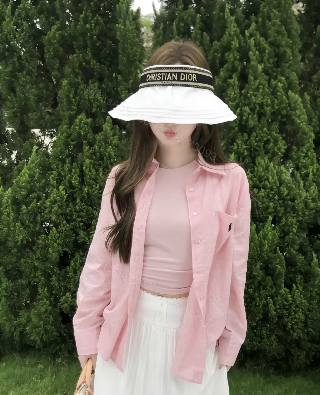 View 10 of White Visor Sporty-Chic Luxe Branding Visor Hat