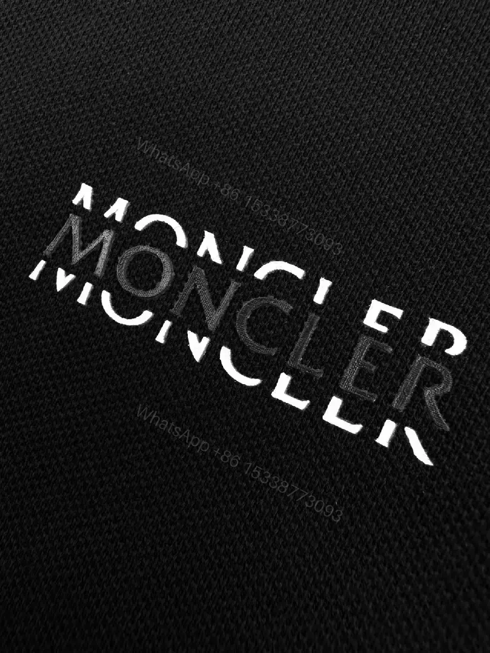 View 5 of Black Knit Polo Shirt with Classic Collar, Matte Finish