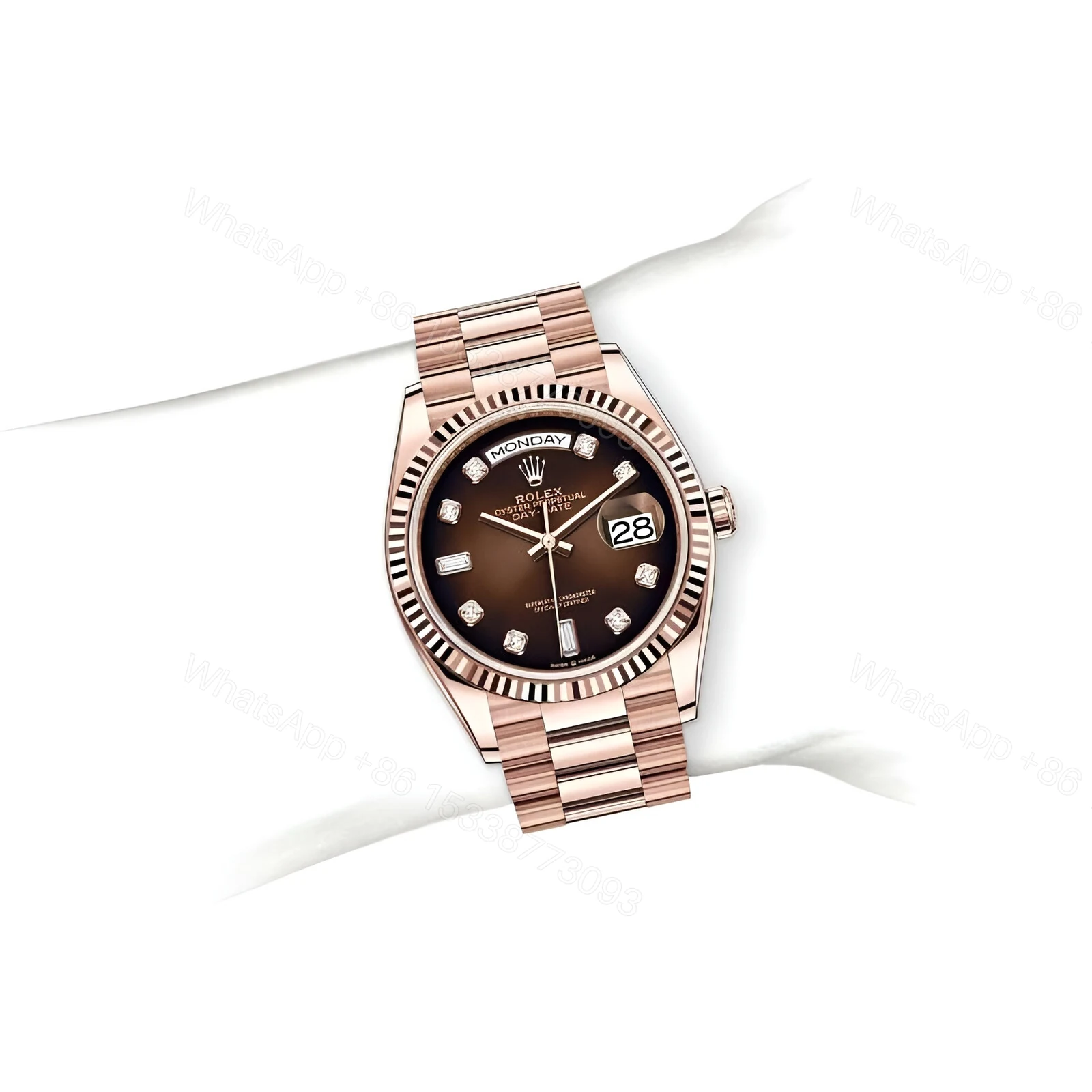 View 4 of Rolex Day-Date 128235-0037 Brown Ombre Dial Replica