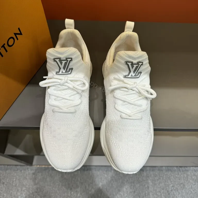 Lightweight Knit Runner: Luxe LV-Inspired Logo Sneaker — view 1