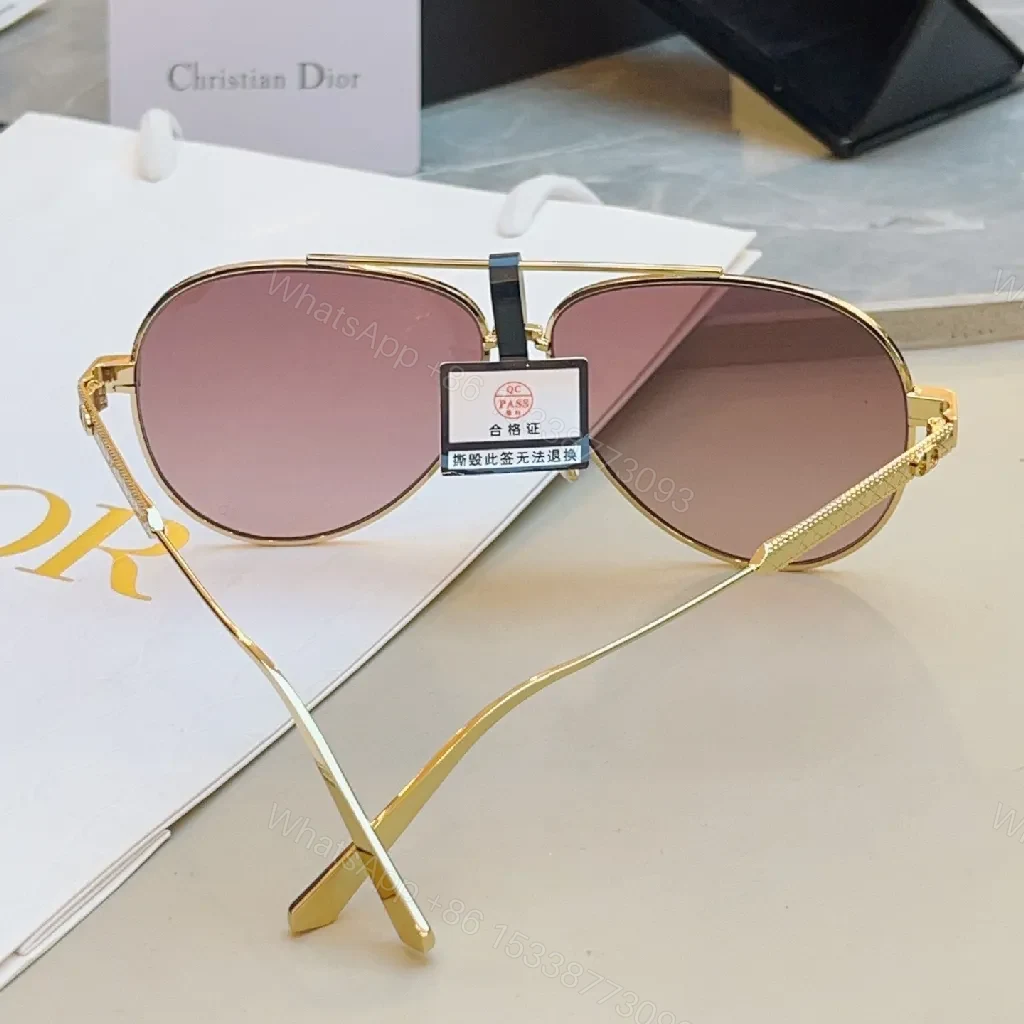 View 3 of Gold-Tone Aviator Sunglasses with Gradient Lenses, Luxe UV Protection