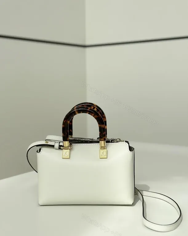 View 5 of Chic Fendi Satchel: White Leather, Logo, Versatile Luxury