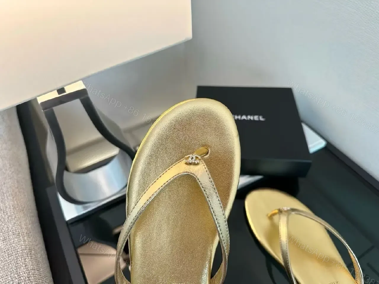 View 4 of Gold-Tone Minimalist Sandals: Effortless All-Day Comfort