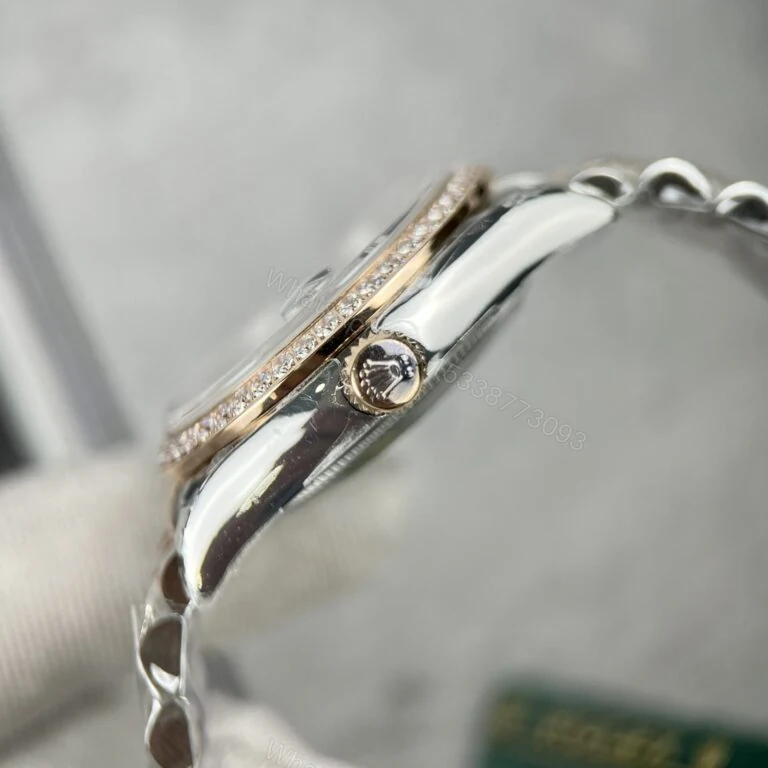 View 4 of Rolex Datejust 31mm Super Clone Watch Flower Dial With Diamond Bezel