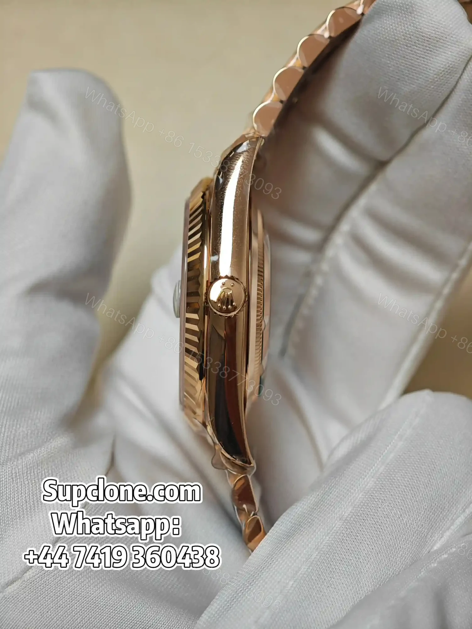View 11 of Rolex Day-Date 40mm Rose Gold Grey Roman Dial – Super Clone 1:1 Cal. 3255