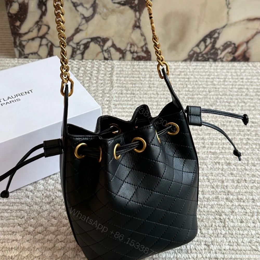 View 3 of Saint Laurent Small Cassandre Bucket Bag Black 18Cm