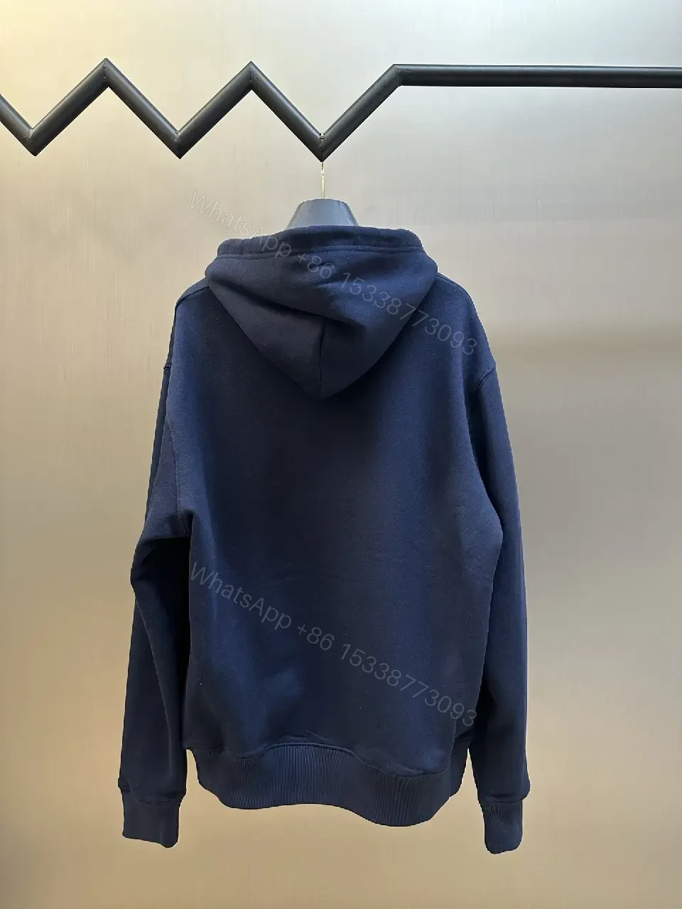 View 2 of Navy Luxe Hoodie: Premium Knit, Subtle Dior Branding