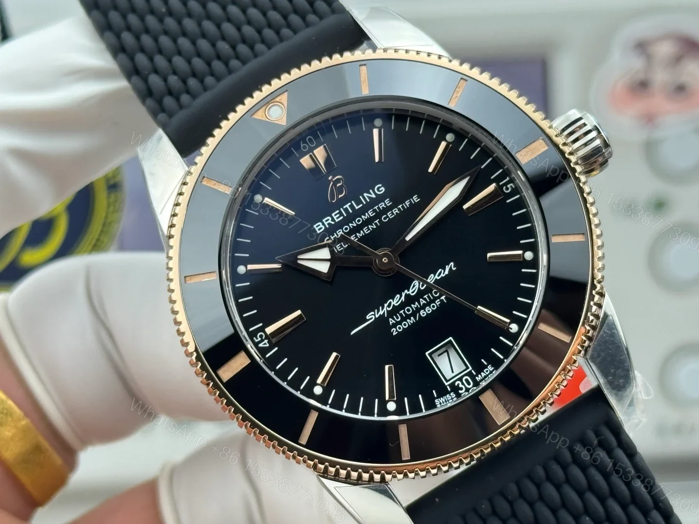 View 6 of Breitling Superocean Heritage Ceramic Black Replica 42MM Premium Rubber Strap Edition UB2030121B1S1