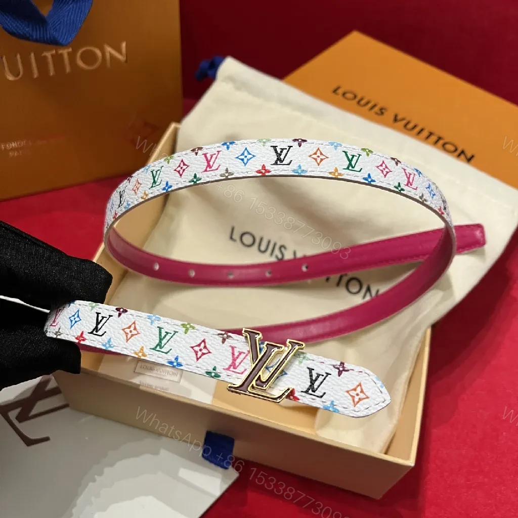 Colorful Monogram Belt, Rainbow LV Hardware, Luxe Everyday Belt — view 1