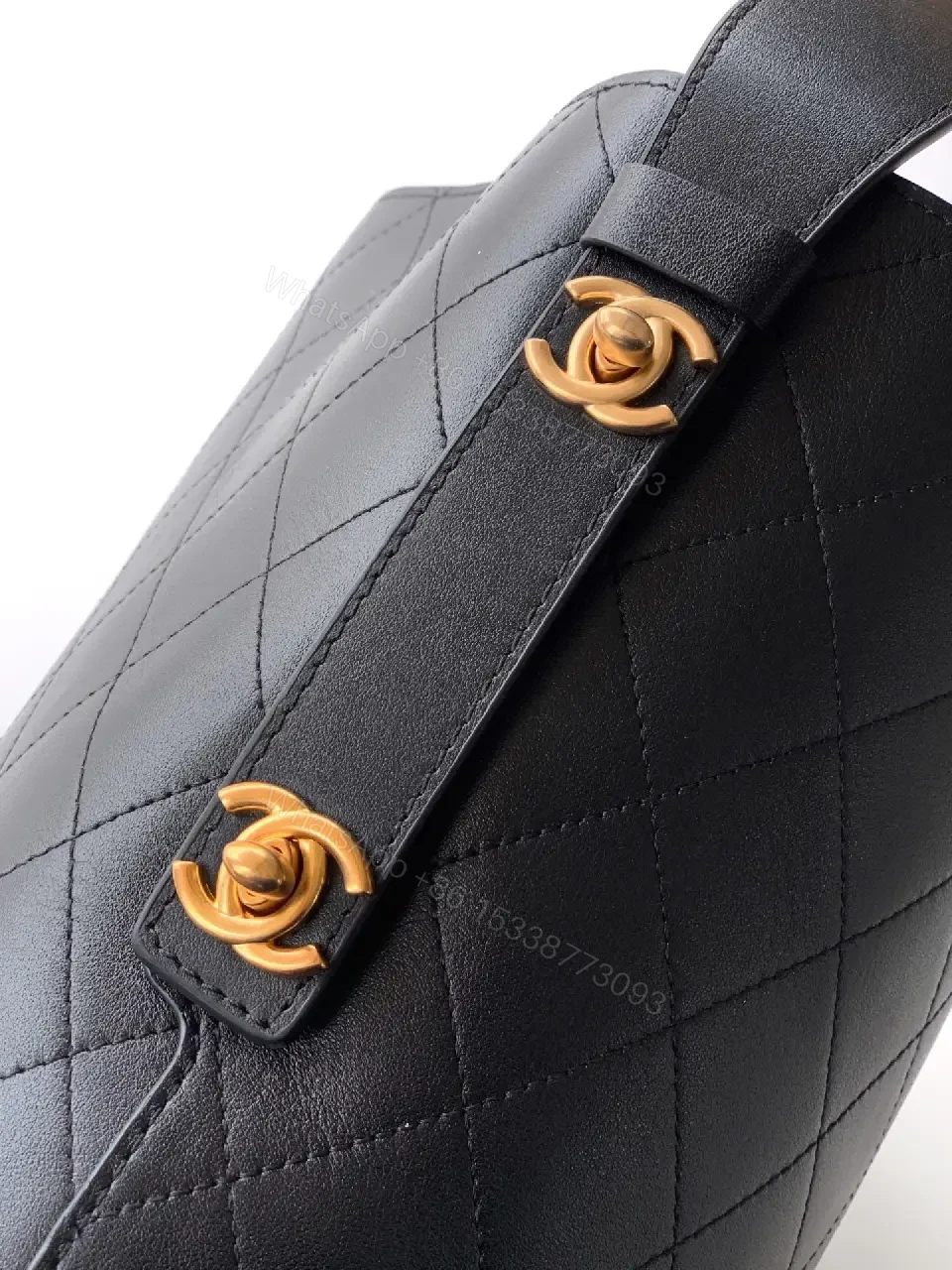 View 2 of Chic Quilted Tote Bag: Minimal Hardware, Black