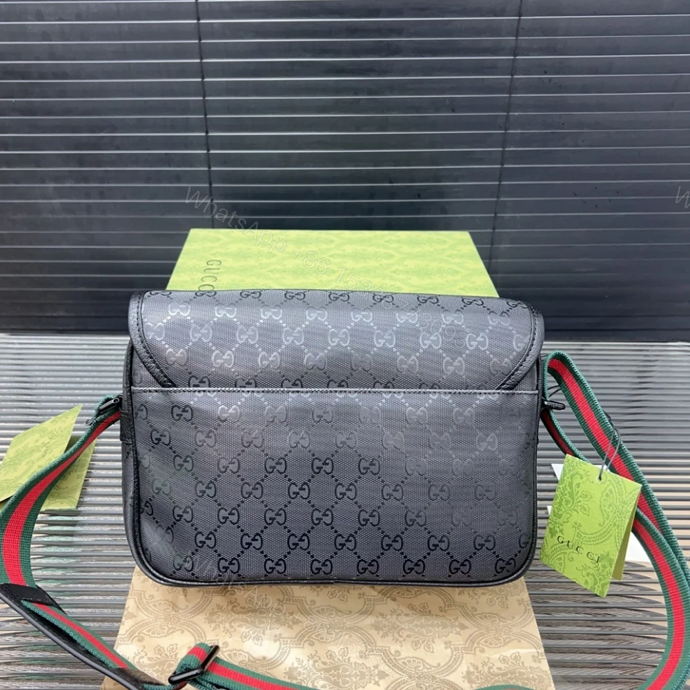 View 6 of GUCCI GG SUPREME CANVAS SMALL MESSENGER BAG BLACK 23CM